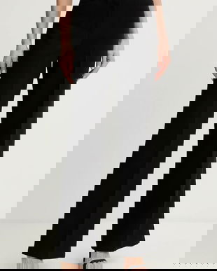 Morgan pantaloni culoarea negru, drept, high waist, PJOEN.F