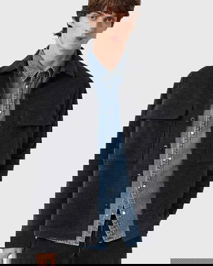 AllSaints cămașă HAWKER culoarea negru, cu guler clasic, regular, M017SD