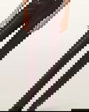 AllSaints pantaloni culoarea bordo, lat, high waist, W093ED