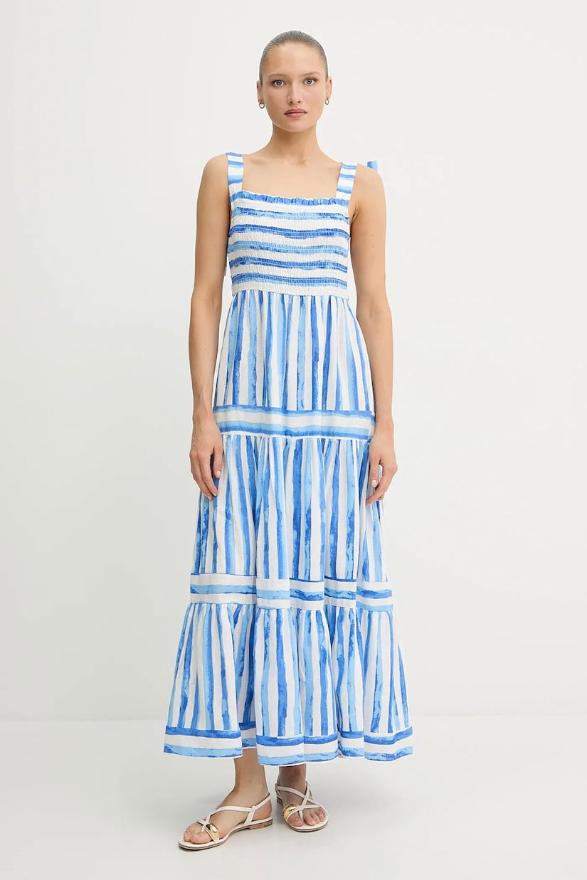 Pedro del Hierro rochie din in culoarea violet, maxi, evazati, 3819823