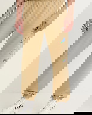 The North Face pantaloni de trening din bumbac Mountain Cleanup culoarea verde, cu imprimeu, NF0A8C2WLK51