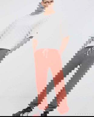 Champion pantaloni de trening culoarea maro, neted