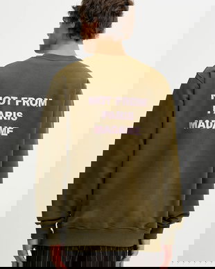 Drôle de Monsieur hanorac de bumbac Le Sweatshirt Slogan culoarea verde, cu imprimeu, I.SW149.CO127