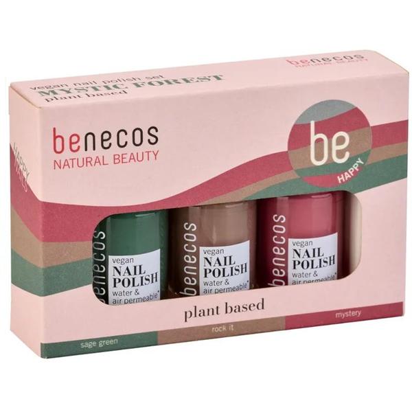 Set 3 Lacuri de Unghii Naturale 20-Free, Vegane – Benecos Mystic Forest, 1 pachet