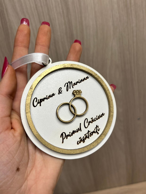 Glob Craciun personalizat/ Glob primul Craciun casatoriti
