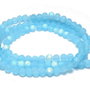 Cristale din sticla, rondelle, 3x2.5 mm, frosted, AB, aquamarin