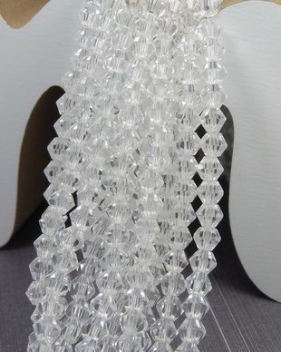 Cristale din sticla, biconice, 3 mm, transparente-13-D13