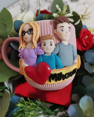 Cana personalizata familie copil si parinti