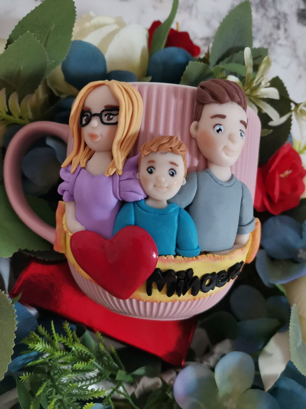 Cana personalizata familie copil si parinti