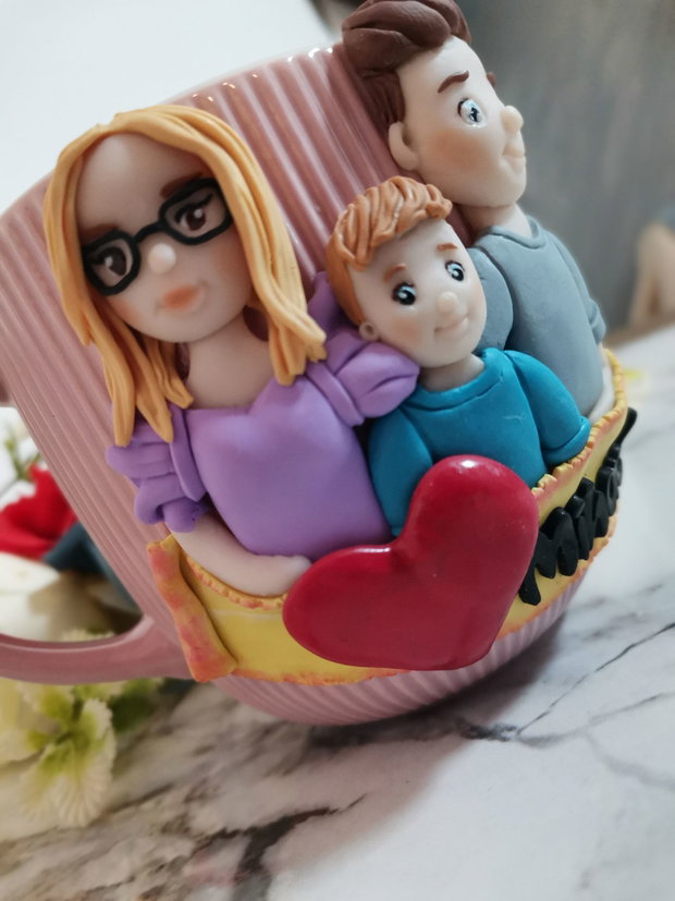 Cana personalizata familie copil si parinti