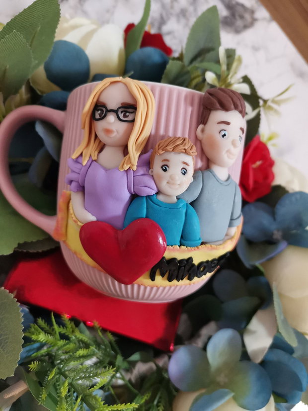 Cana personalizata familie copil si parinti