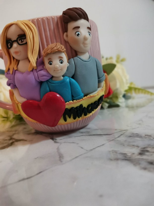 Cana personalizata familie copil si parinti
