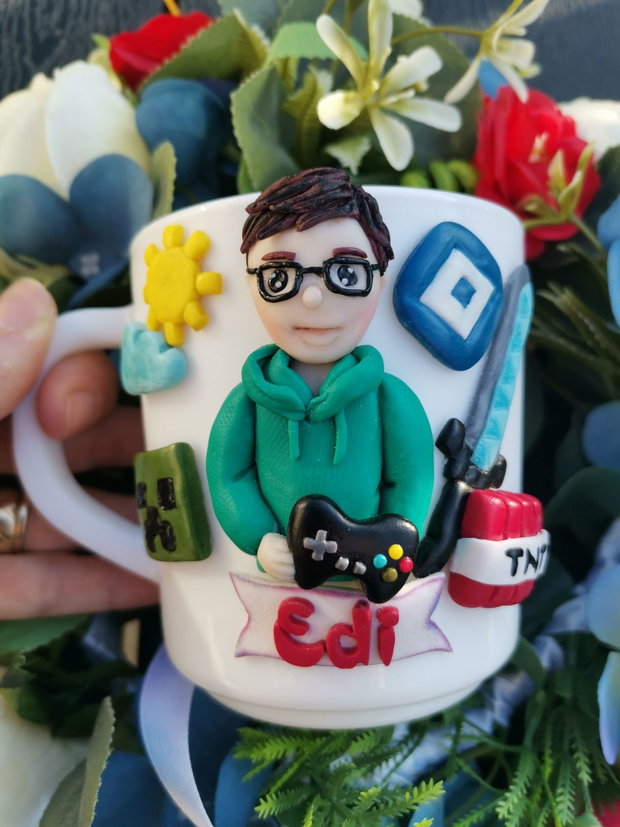 Cana personalizata pentru copii Minecraft/Roblox