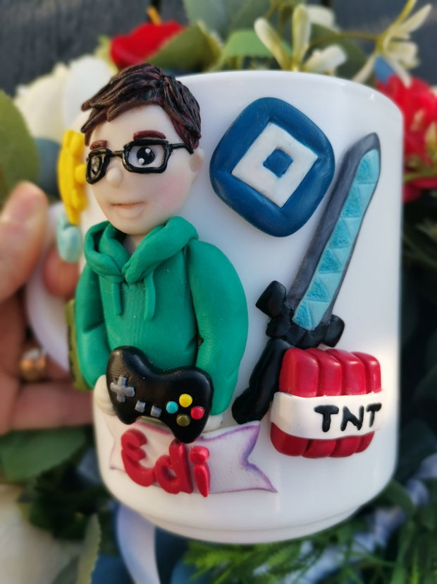 Cana personalizata pentru copii Minecraft/Roblox