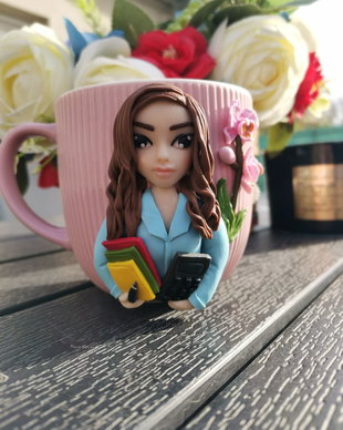 Cana personalizata cu figurina 3D contabil - cadou original