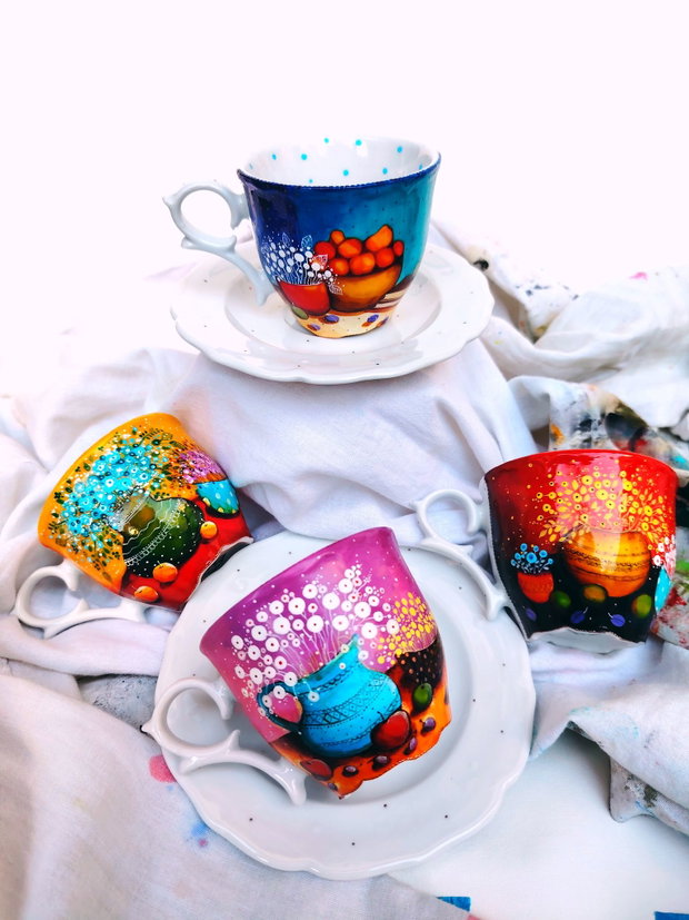 Set "Daydream" Cești cu Farfurioară "Artă în Ceai Collection"