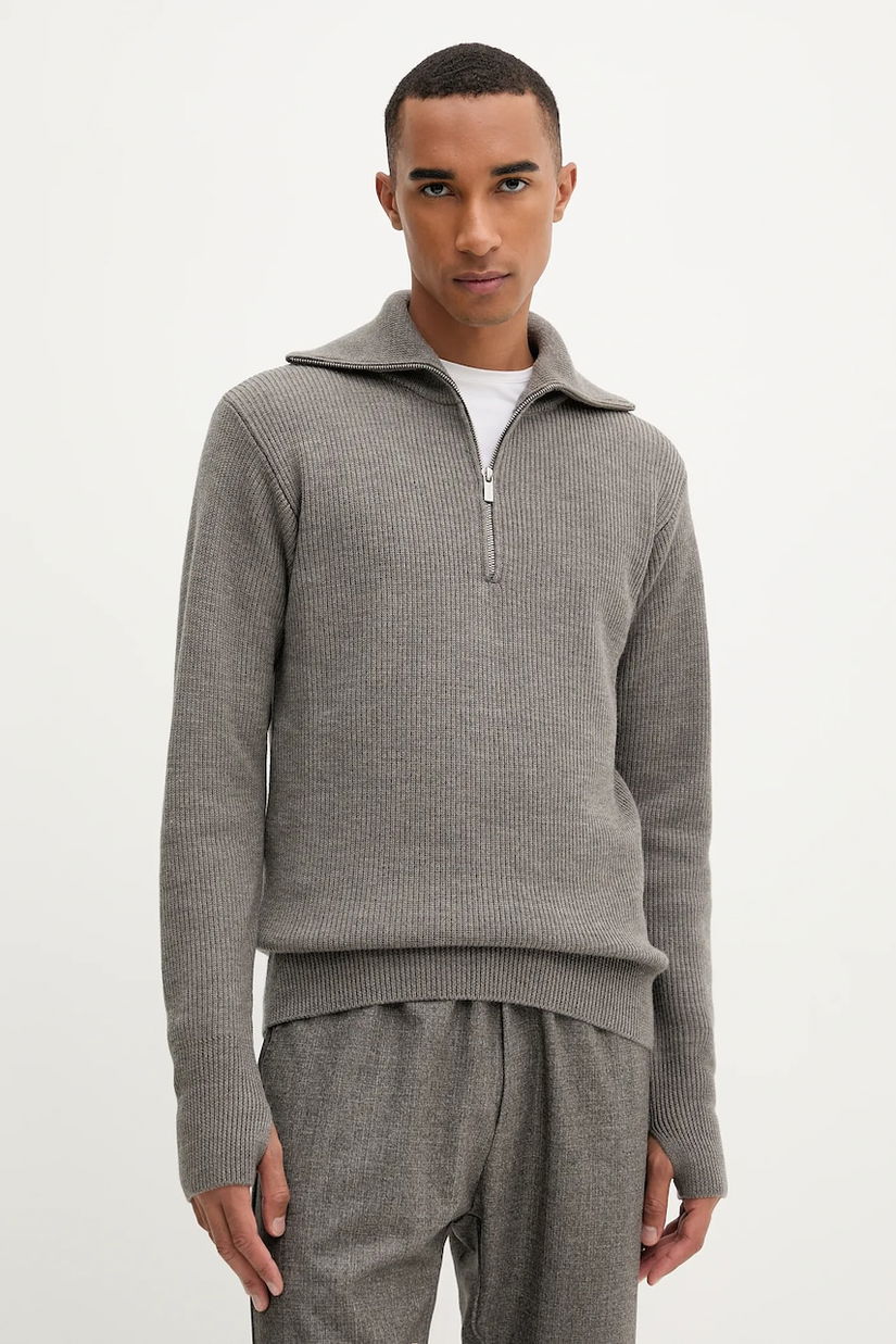 BARENA VENEZIA pulover de lână Knitwear Batigia culoarea maro, călduros, KNU5289.305