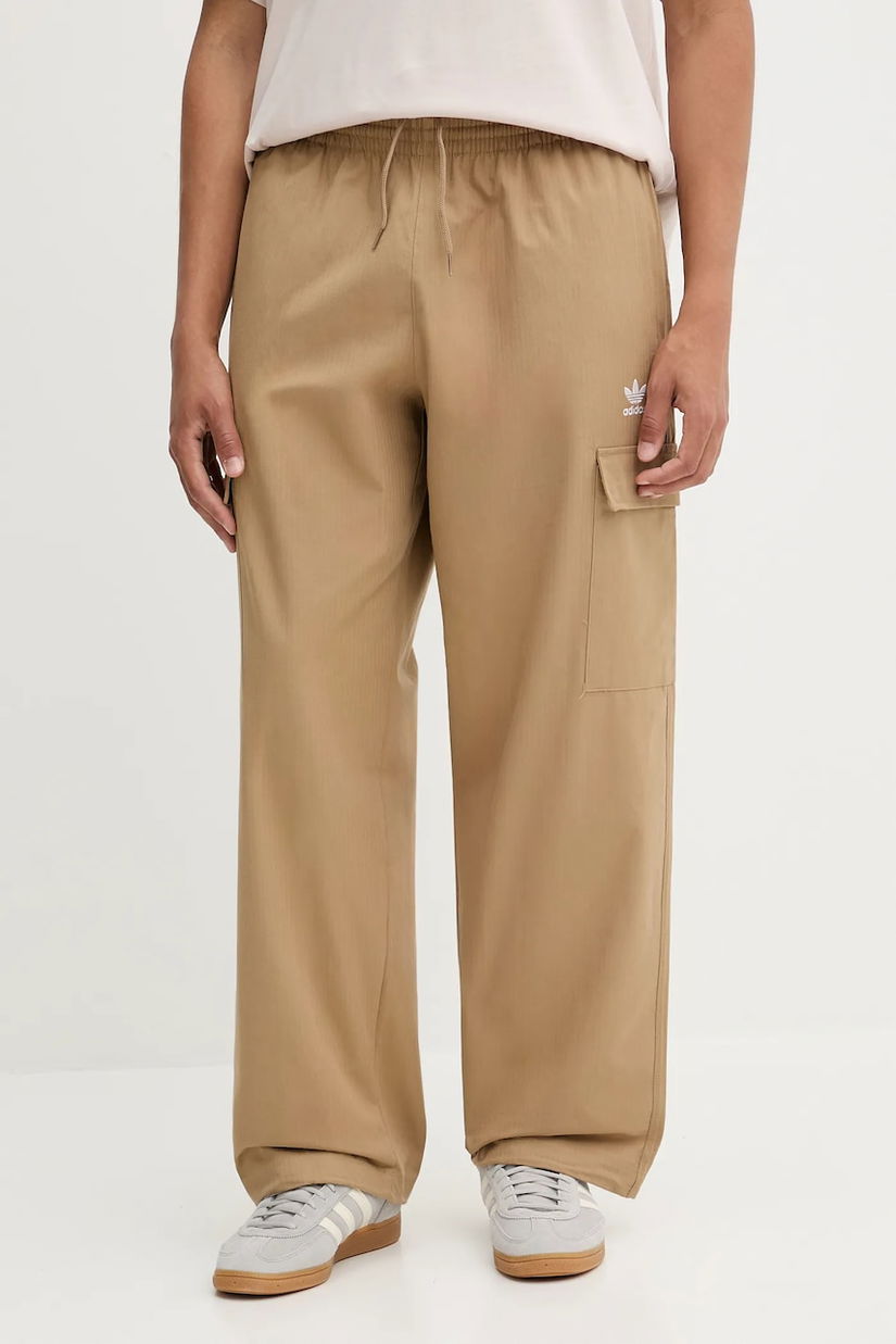 adidas Originals pantaloni de bumbac Essentials culoarea verde, drept, JX3912