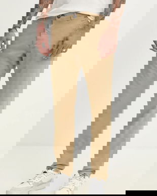 Solid pantaloni ERICO barbati, culoarea verde, cu fason chinos, 21107652.171022