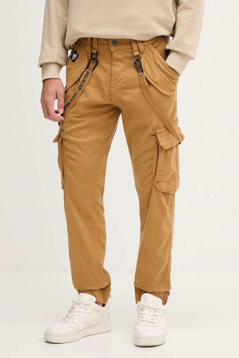 Alpha Industries pantaloni Utility Pant bărbați, culoarea maro, cu fit cargo 128202.13-brown