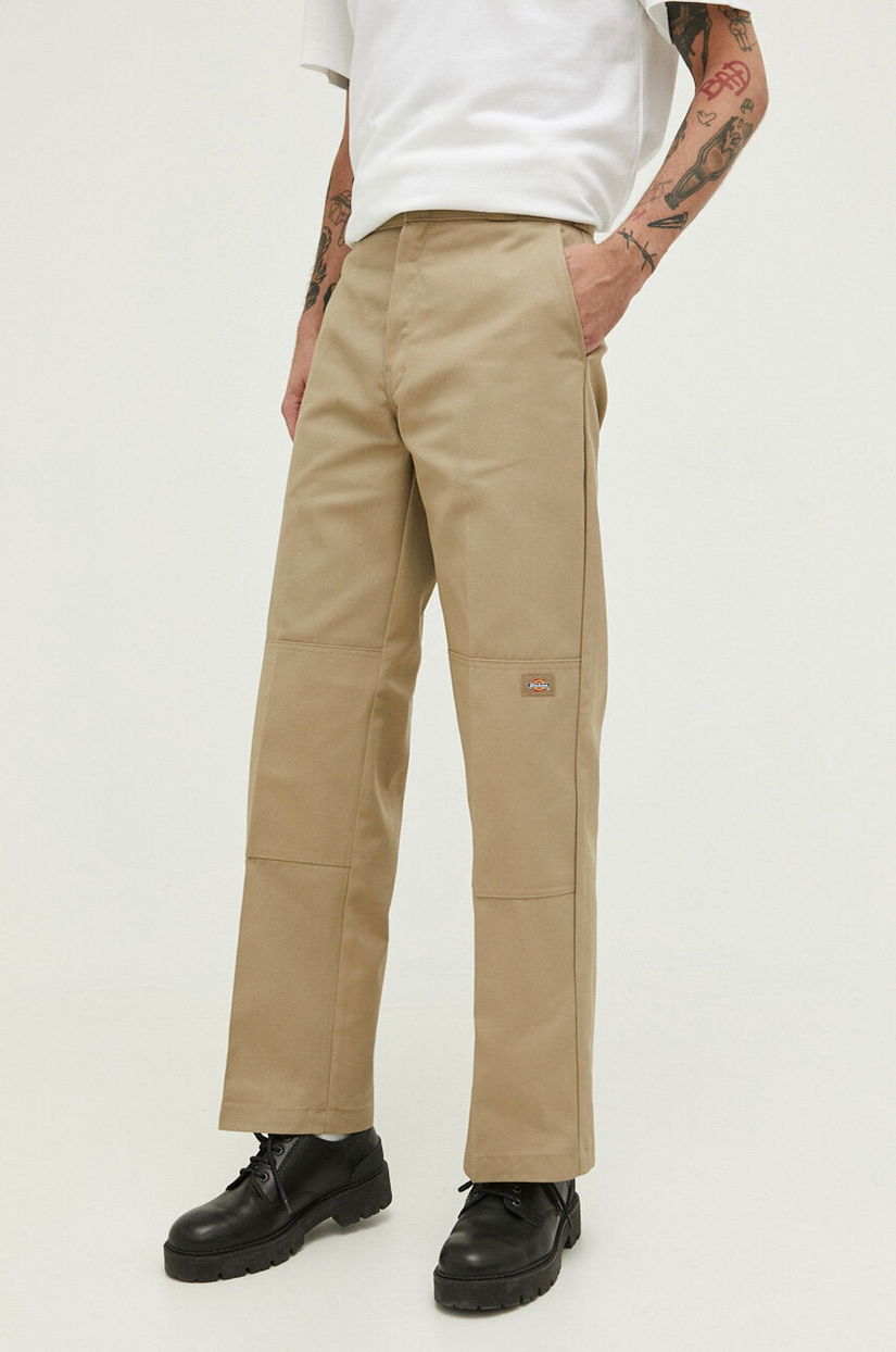 Dickies pantaloni bărbați, culoarea verde, drept DK0A4XK3KHK1-KHAKI
