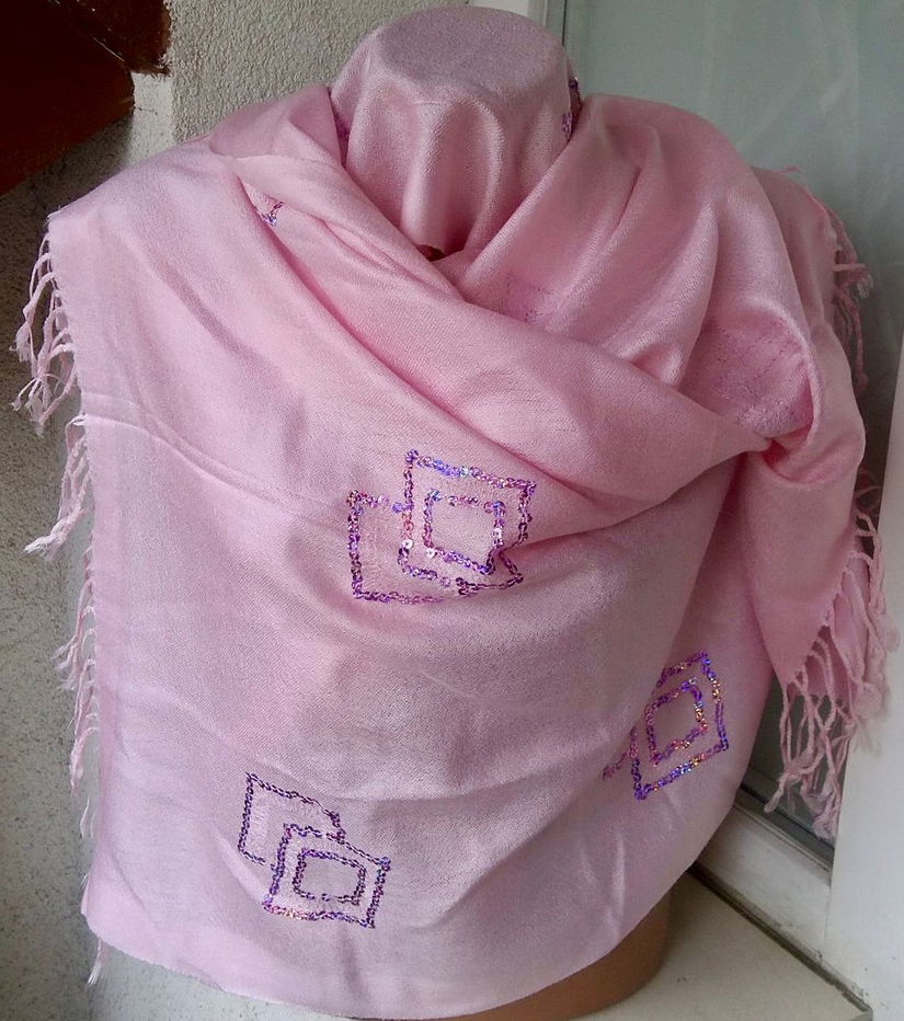 SAL MINUNAT CASMIR SI MATASE BRODAT CU PAIETE 180/65 CM