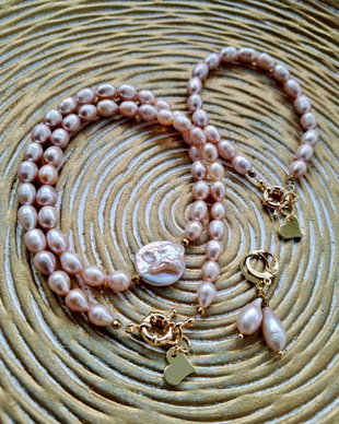 Set cadou perle de cultura rose prafuit