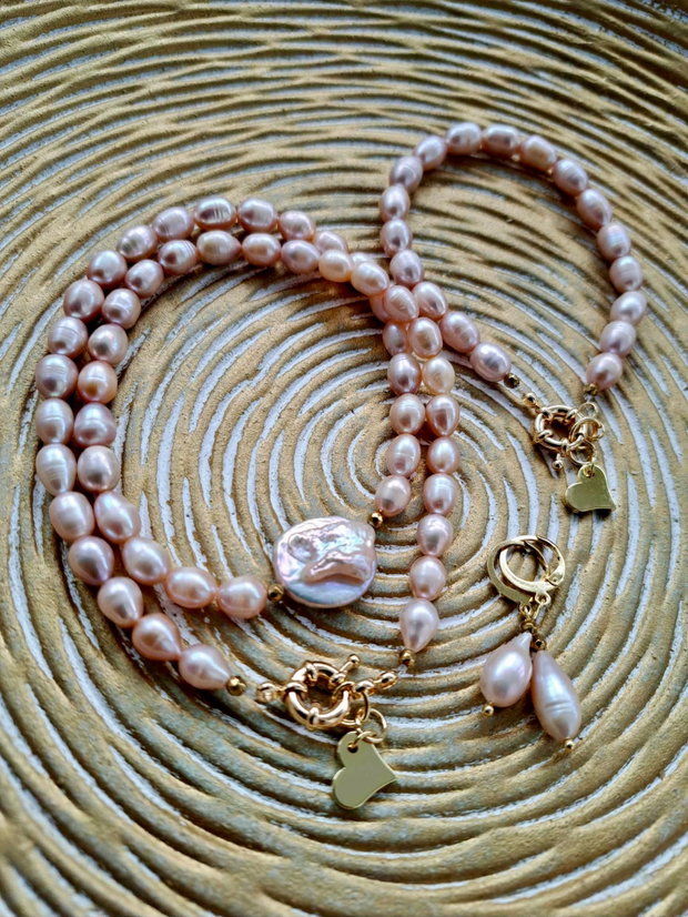 Set cadou perle de cultura rose prafuit