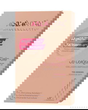 Fiole cu Colagen si Elastina - Hidratare, Fermitate si Protectie pentru Ten Sensibil - Aslavital Mineralactiv Collagen Ampoules, 10 fiole x 2 ml