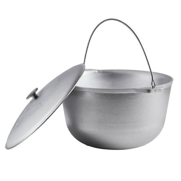 Ceaun Aluminiu Alimentar 8 L cu Capac, Inteliced&reg; &ndash; Turnat in Matrite de Racire, Fund Plat Gros, Curatare Rapida