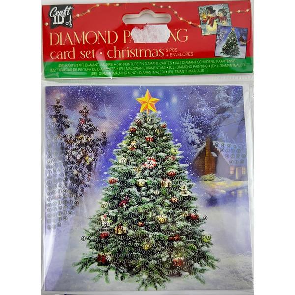 Set creativ: Felicitari brad si om de zapada. Diamond Painting Card Set