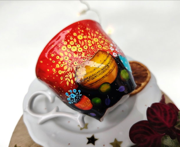 Calm Sweet Serenity - Set Ceașcă cu Farfurioară - Artă în Ceai sau Cafea