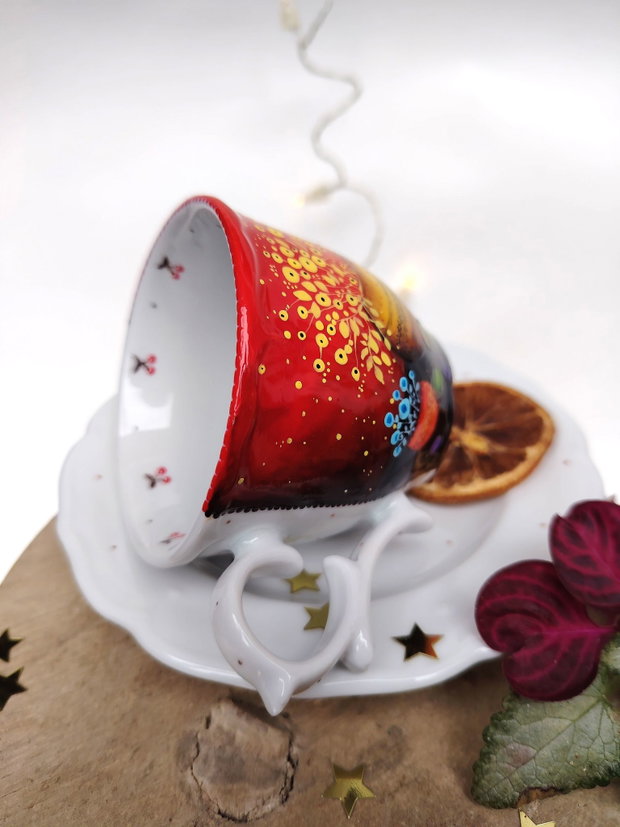 Calm Sweet Serenity - Set Ceașcă cu Farfurioară - Artă în Ceai sau Cafea