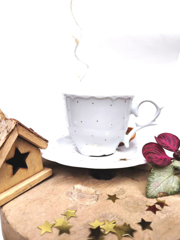 Calm Sweet Serenity - Set Ceașcă cu Farfurioară - Artă în Ceai sau Cafea