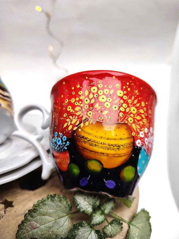 Calm Sweet Serenity - Set Ceașcă cu Farfurioară - Artă în Ceai sau Cafea