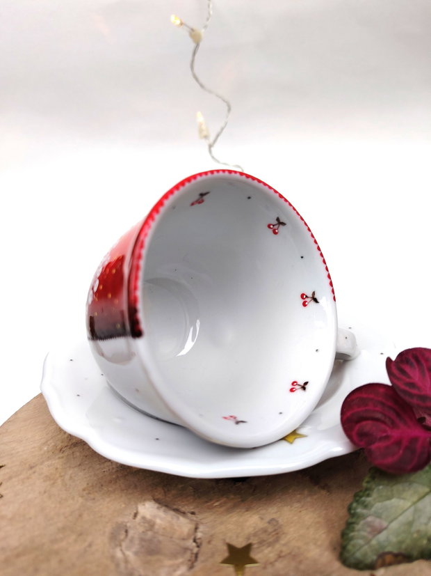 Calm Sweet Serenity - Set Ceașcă cu Farfurioară - Artă în Ceai sau Cafea