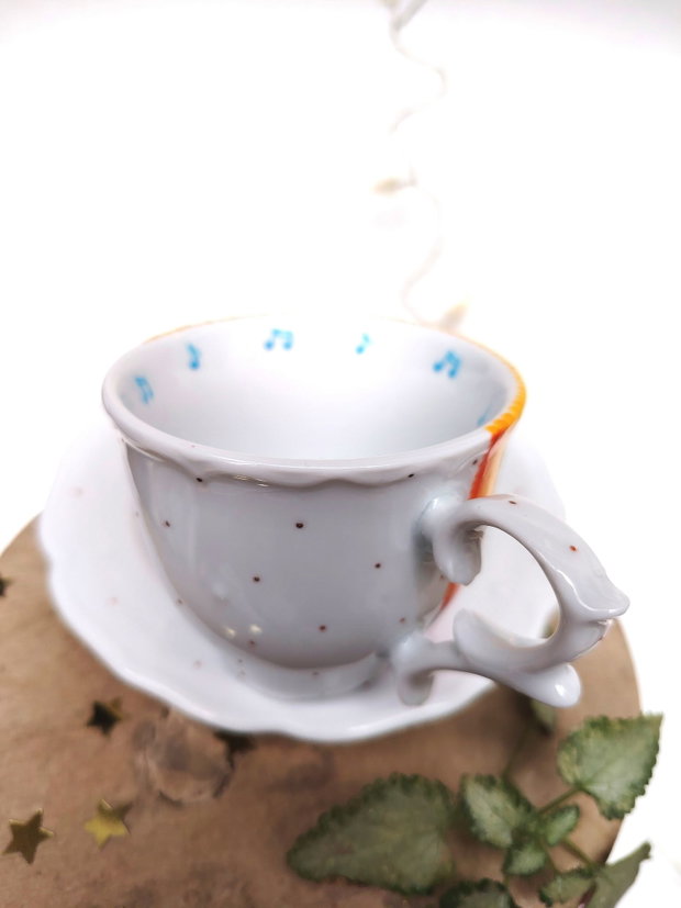 "Honey Smile" - Ceașcă cu Farfurioară - Artă în Ceai și cafea - Nature and Colors Collection