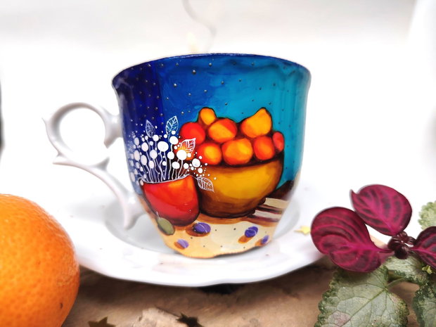 Blooming Blue Joy - Ceașcă cu Farfurioară - Artă în Ceai și cafea - Nature and Colors Collection