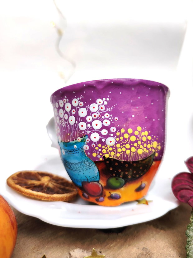 Purple Ocean of Joy - Artă în Ceai și cafea - Nature and Colors Collection
