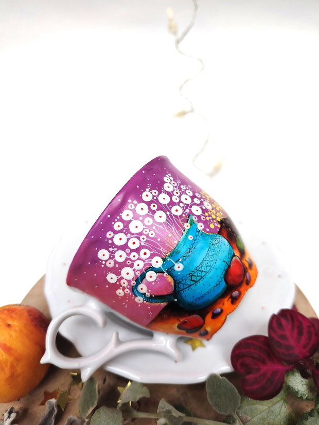 Purple Ocean of Joy - Artă în Ceai și cafea - Nature and Colors Collection