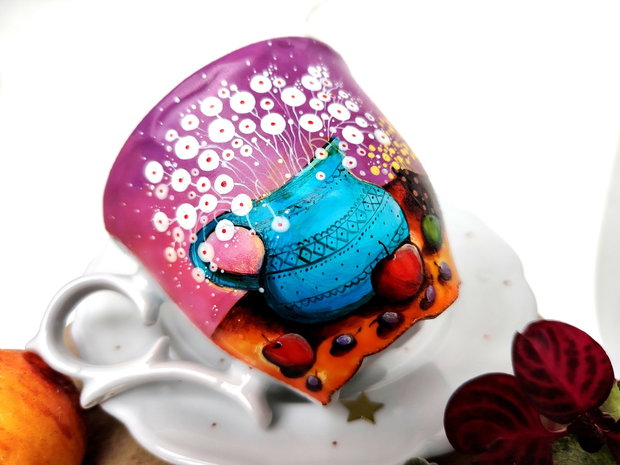 Purple Ocean of Joy - Artă în Ceai și cafea - Nature and Colors Collection