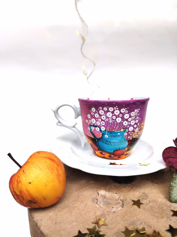 Purple Ocean of Joy - Artă în Ceai și cafea - Nature and Colors Collection