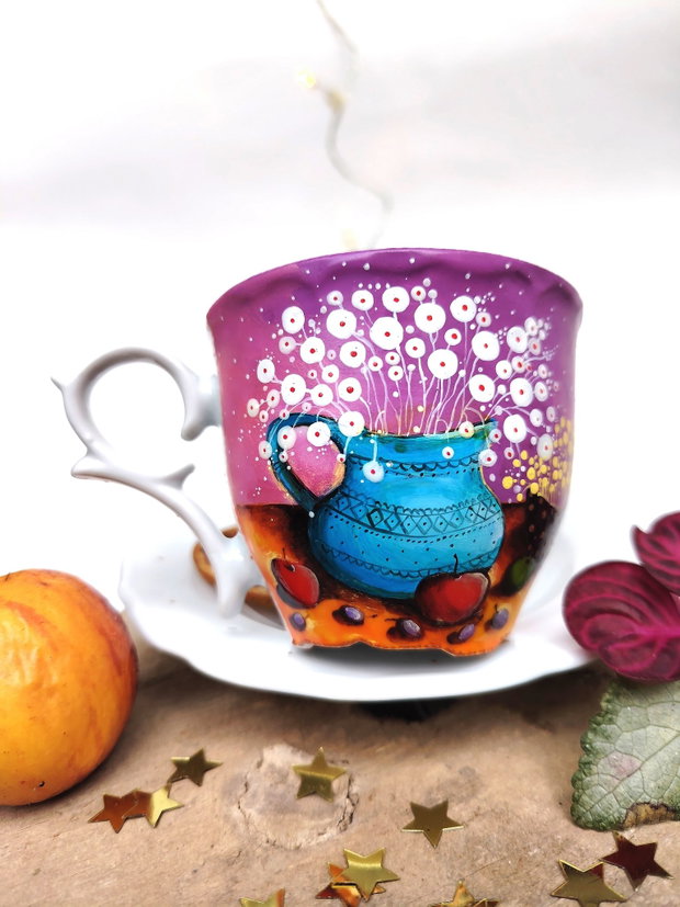 Purple Ocean of Joy - Artă în Ceai și cafea - Nature and Colors Collection
