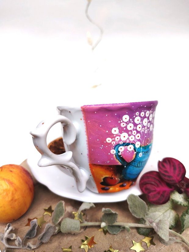 Purple Ocean of Joy - Artă în Ceai și cafea - Nature and Colors Collection