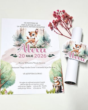 Invitatie botez papirus Bambi