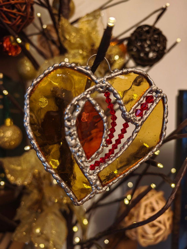 Decoratiune unicat sticla vitralii și margele swarovsky