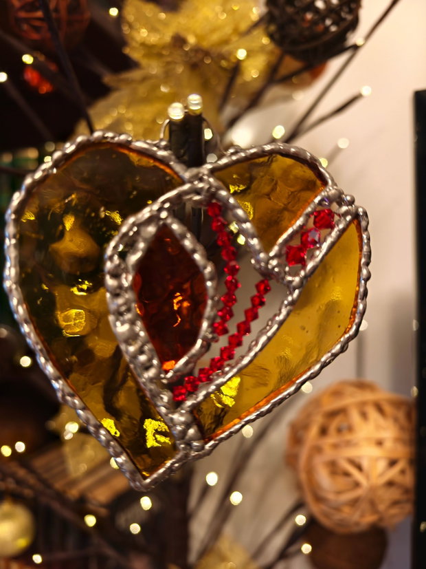 Decoratiune unicat sticla vitralii și margele swarovsky