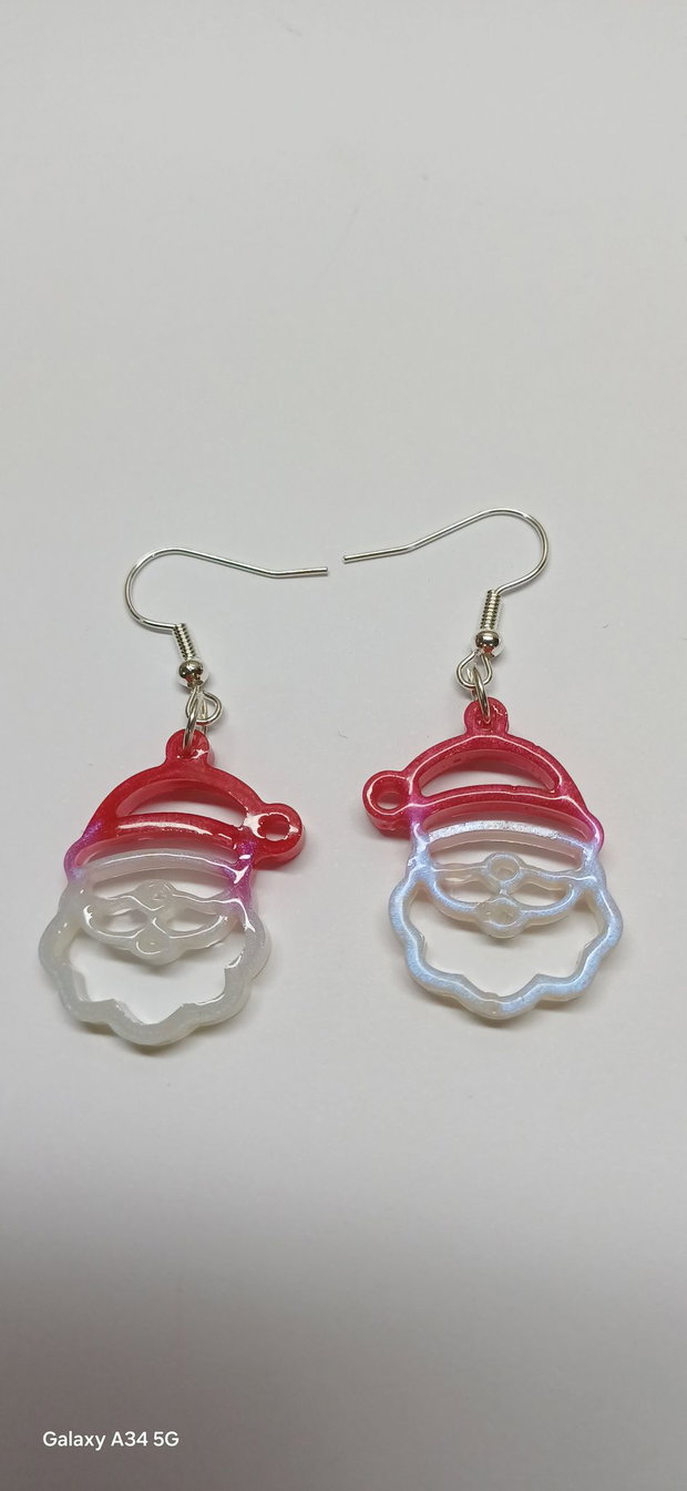 Cercei handmade in forma de Mos Craciun
