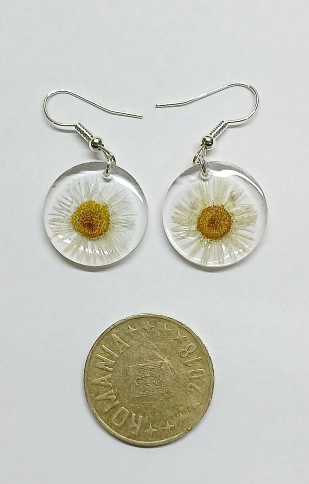 Cercei handmade cu flori presate