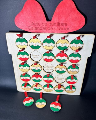Calendar de Advent din Lemn cu 25 Acte de Bunătate